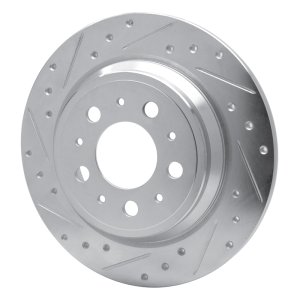 Volvo V70 Brake Rotor (1) - Rear Left - R1 Concepts - Drilled & Slotted - Silver - `99-`00